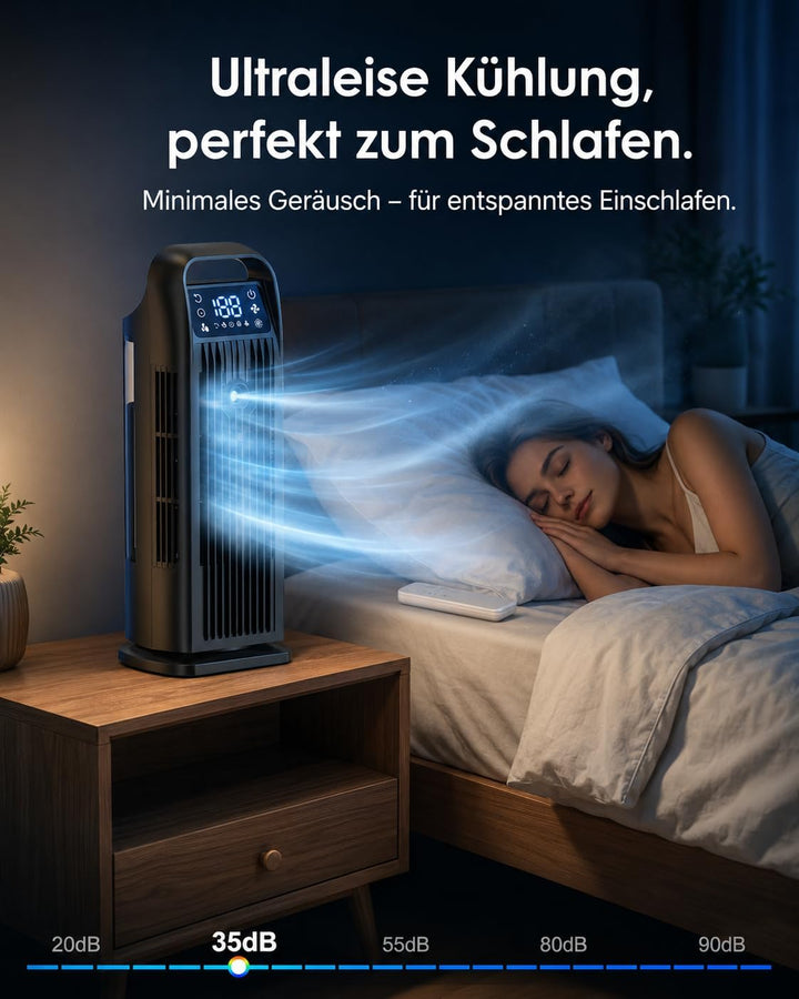 Mobile Klimaanlage ohne Abluftschlauch 6-in-1, Luftkühler mit Wasserkühlung, Mini Klimaanlage Mobil,