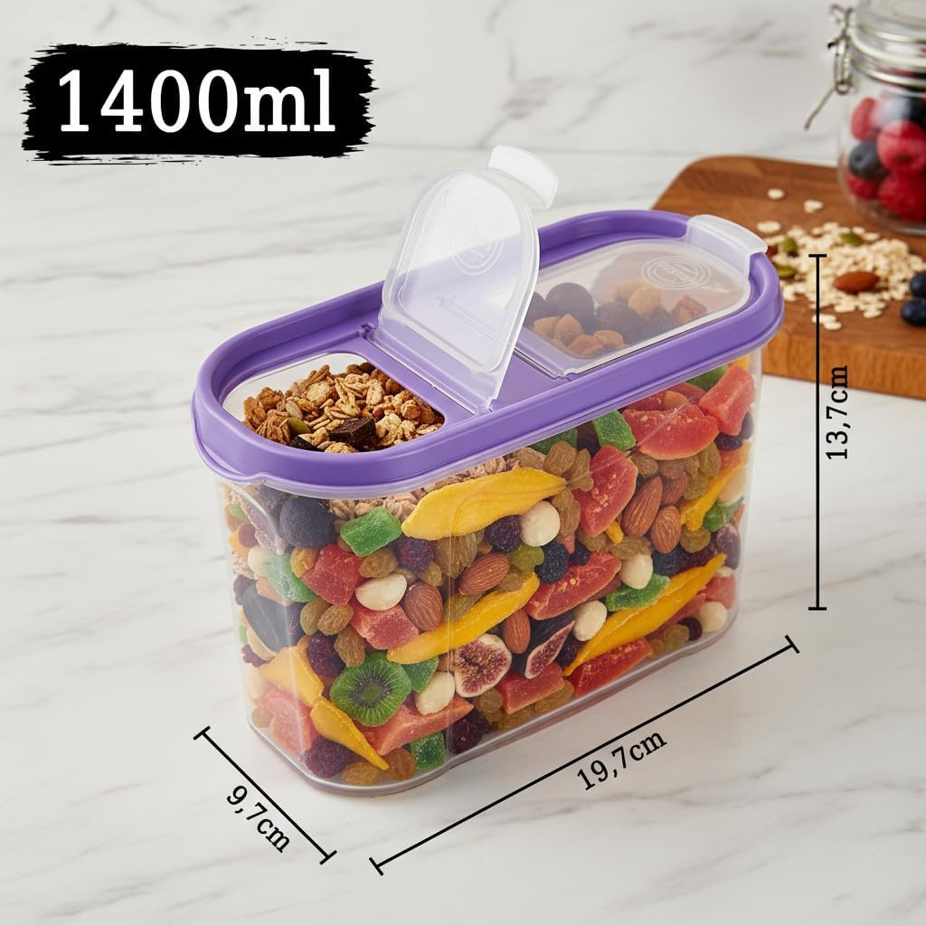 Schüttdosen für Müsli - Cornflakes - 3er Set - Vorratsdosen für Lebensmittel - Frischhaltedosen - St