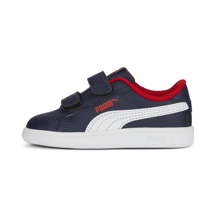 PUMA Unisex Baby Smash 3.0 L V Inf Sneaker 20 EU Puma Navy Puma White For All Time Red, 20 EU Puma N