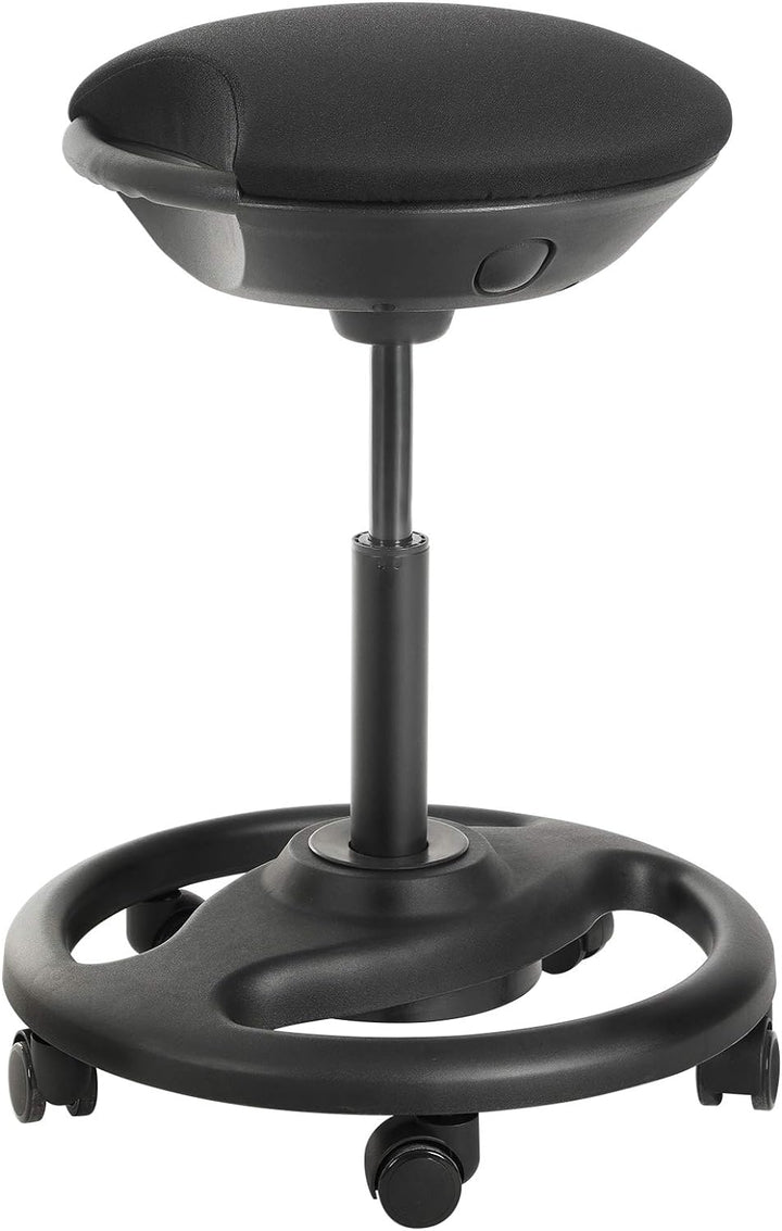 SONGMICS Bürohocker, ergonomischer Arbeitshocker, Rollhocker, Drehstuhl auf Rollen, extra grosser Si