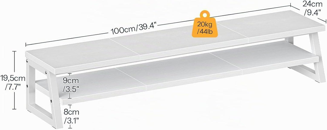 HOOBRO 2-stufiger Monitorständer Holzfür 2 Monitore, 100 x 24 x 19,5 cm, Dual Monitor Ständer, Bilds