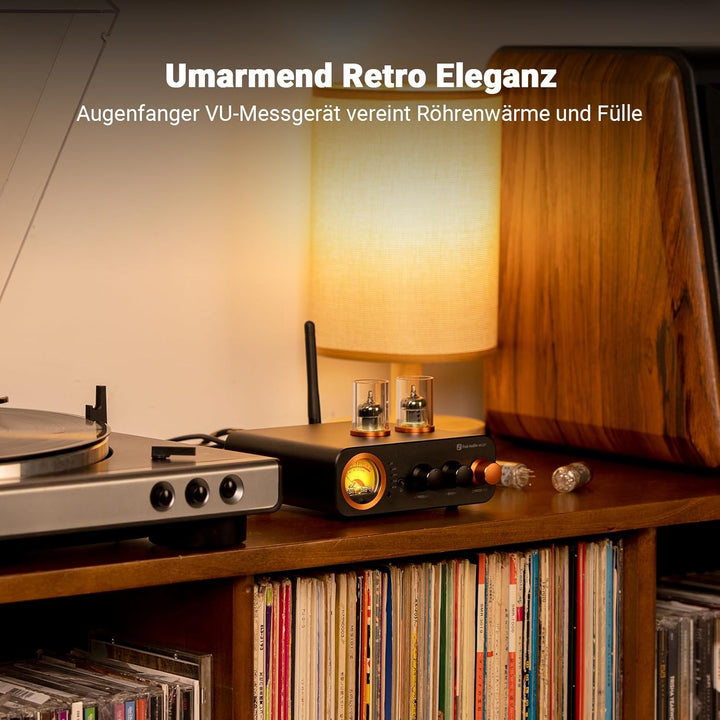 Fosi Audio MC331 Röhrenvollverstärker mit DAC, 2 Kanal Heim Stereo Audio Verstärker für HiFi Regalla