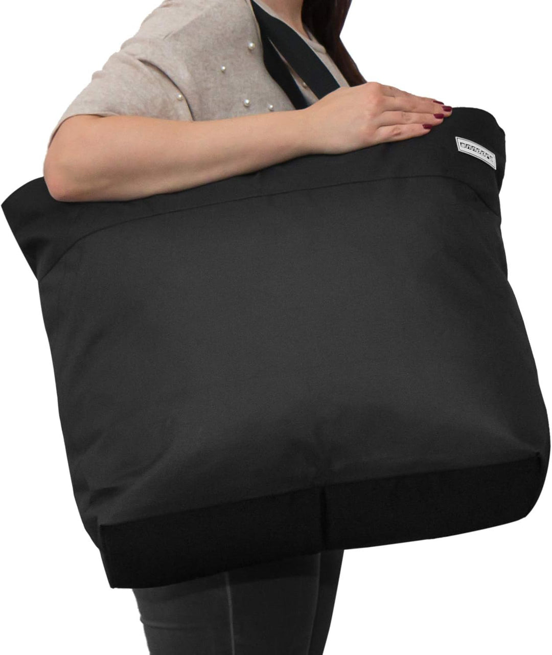 anndora XXL Shopper schwarz - Strandtasche Schultertasche Einkaufstasche, Schwarz