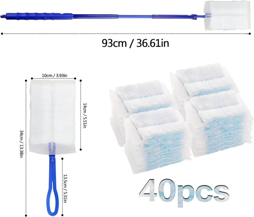 40 Stück Staubmagnet Duster Nachfüllpack für Swiffer Staubwedel Teleskop Starterset Staubwischer Sta