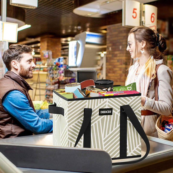 Einkaufskorb Faltbar 3er Pack – Einkaufstasche Stabil mit Henkel und verstärktem Boden – Ideale Korb