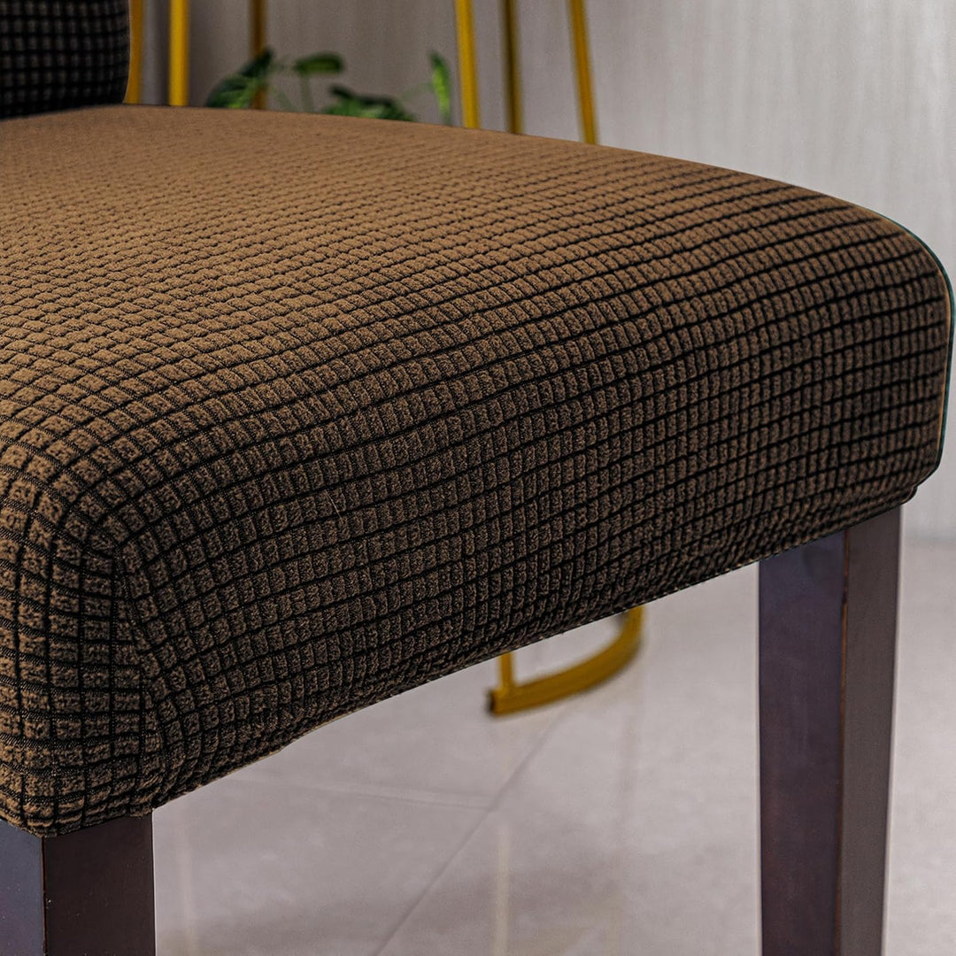 EBETA E Stuhlhussen 4 Stück, Elastische Stuhlbezug, Stretchhusse Stuhlüberzug Jacquard Hussen für Ho