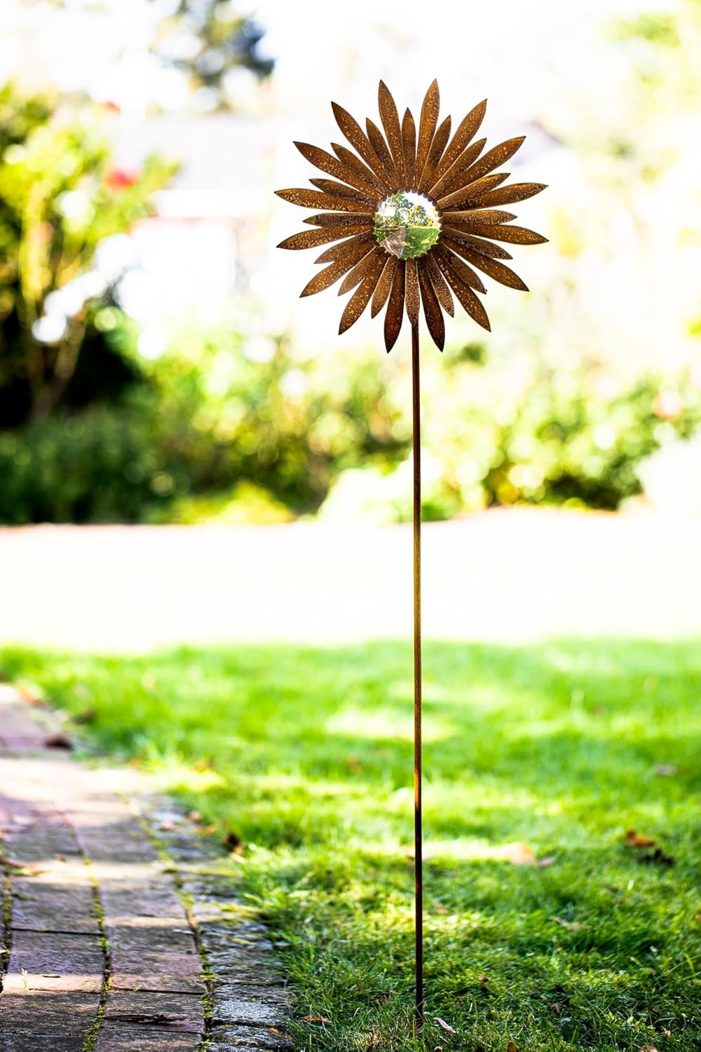 Bornhöft Gartenstecker Blume Metall Gartendeko Rost Edelrost rostiger Beetstecker 110cm Deko Rostfig