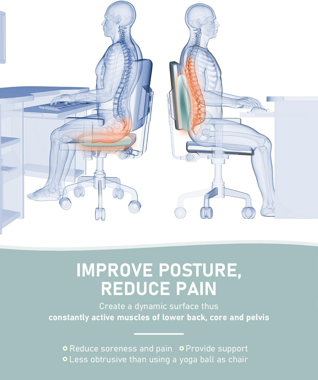 Balance Kissen Mit Pumpe, Comfy-Touch, 33cm Durchmesser, Wackel-Stabilitätskissen für Physiotherapie