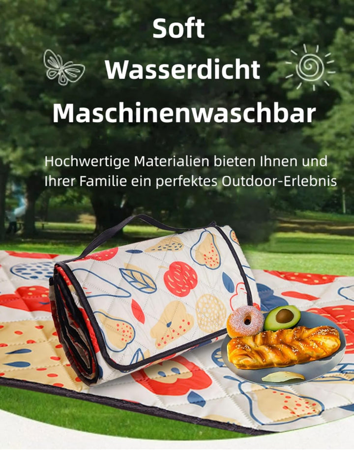 Picknickdecke Sandfrei Stranddecke Wasserdicht Campingdecke Waschbar Strandunterlage Tragbare Pickni