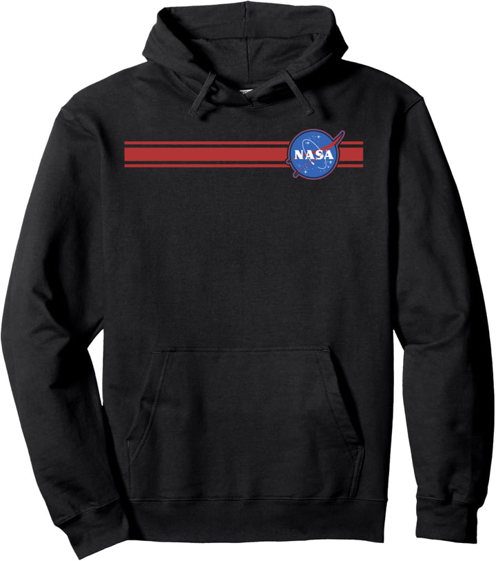 NASA Red Stripe Small Patch Classic Logo Pullover Hoodie