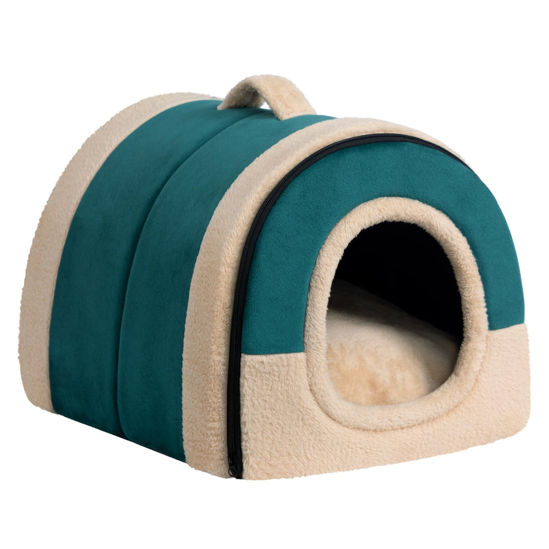 Hollypet Katzenbett Kleines Hundebett, 2-in-1 Faltbare Haustierbett für Katzen &amp; Kleine Hunde, Warme