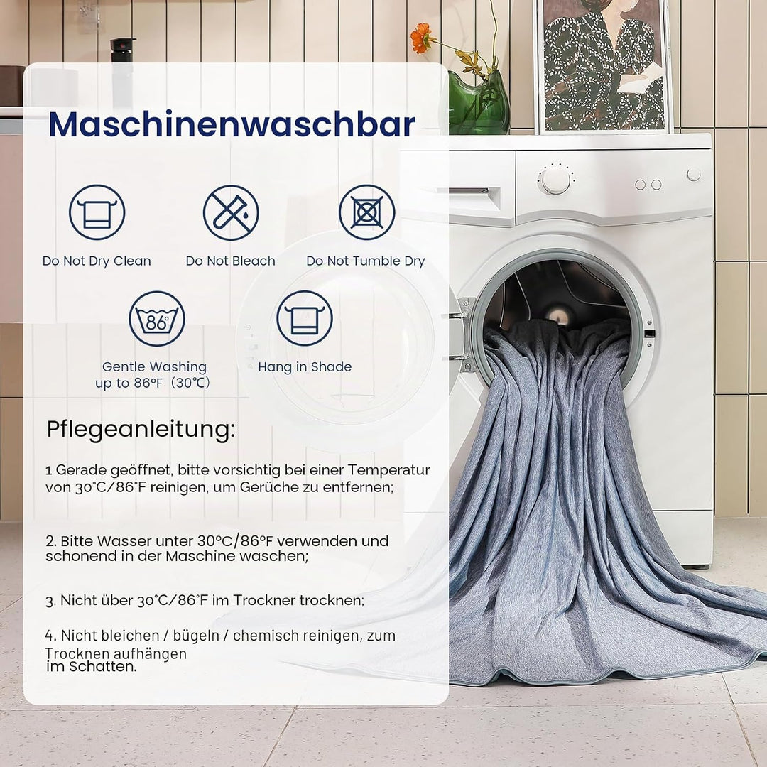 Kühldecke gegen Nachtschweiss, Sommerdecke Kühlwurf für Heiss schlafende Personen, Q-Max > 0,45 Kühl