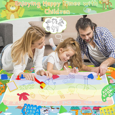 DICLLY 120x90cm Super Gross Aqua Doodle Matte - Wasser Malmatte für Kinder 1-6 Jahre,Magic Zeichenma