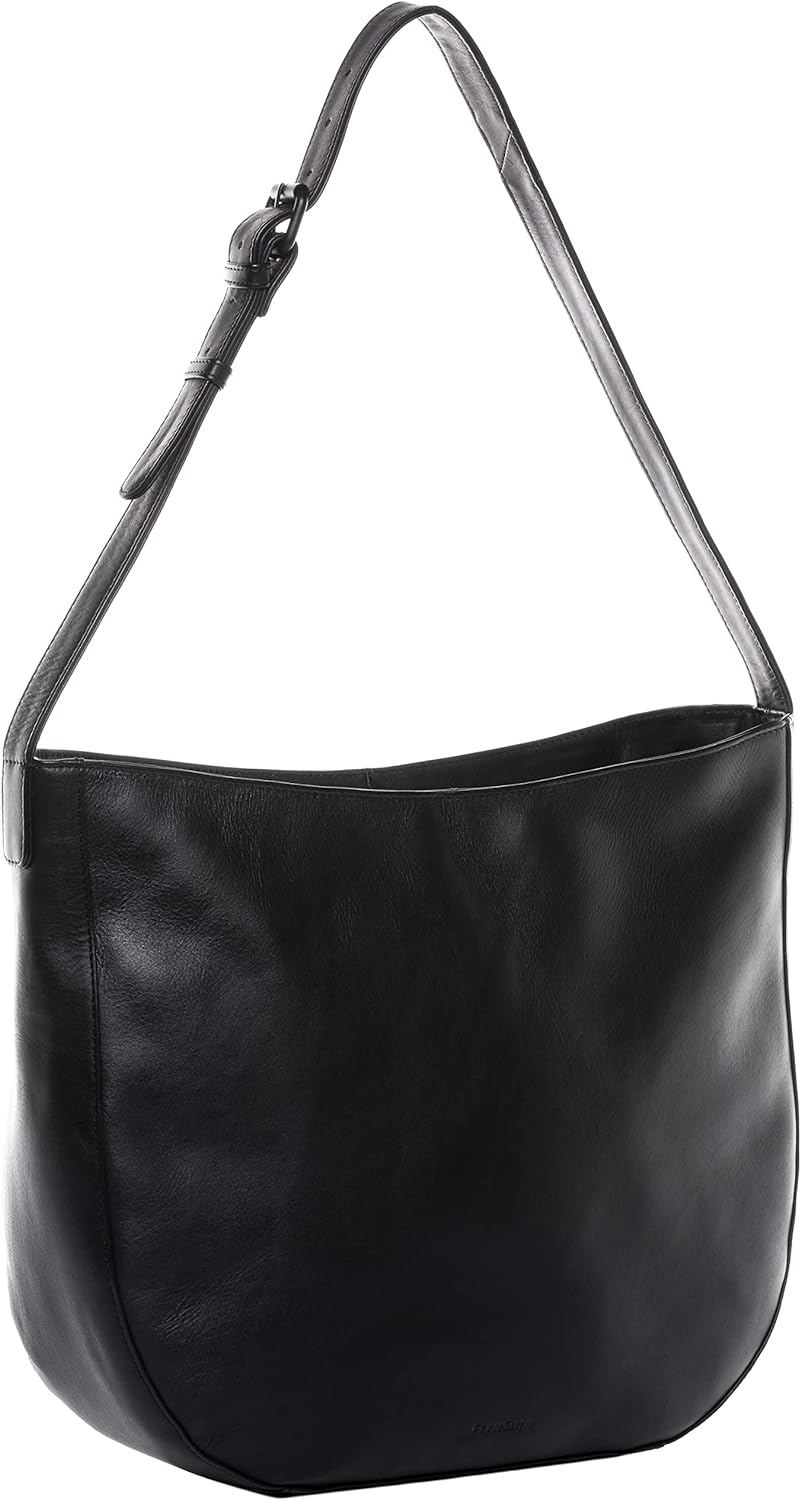 FEYNSINN BERLIN Schultertasche NURI aus Premium Leder I Handtasche für Damen I Umhängetasche schwarz
