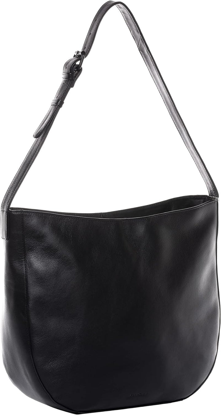 FEYNSINN BERLIN Schultertasche NURI aus Premium Leder I Handtasche für Damen I Umhängetasche schwarz
