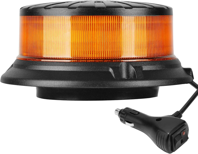 AGRISHOP 12V/24V LED LKW Rundumleuchte Blitzleuchte Magnetfuss,36LED 9Modus Amber Blinkleuchte led O