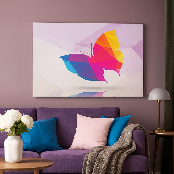 ARTTOR Bilder auf Leinwand 100x40cm Leinwandbild Schmetterling Illustration Grafik Gross Wanddeko Bi