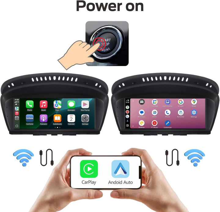 Autoradio für BMW 3/5 Serie CIC System 8.8 Zoll Touchscreen mit Wireless CarPlay Android Auto Autora