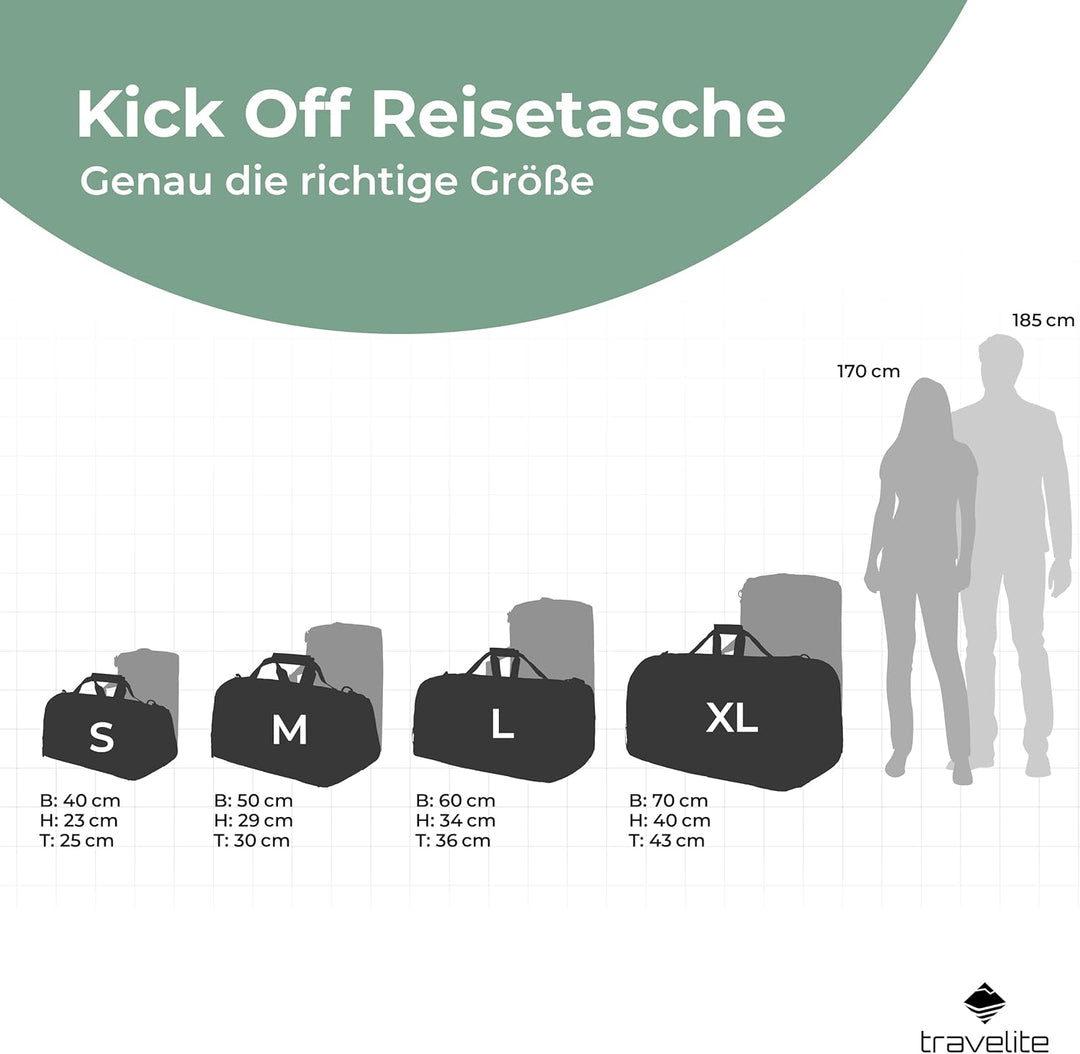 travelite Reisetasche gross XL, Kick Off, leichte Tasche für Urlaub und Sport, Schwimmbad, Klinikauf