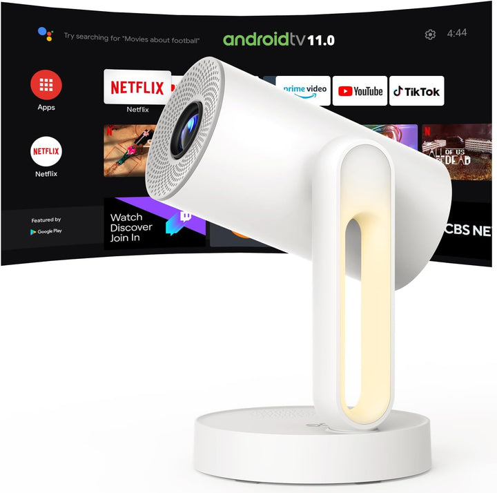 ETOE Starfish Mini Beamer, Android TV 11.0, Unterstützt 4K, Auto Keystone-Korrektur, 150 Zoll, Indiv