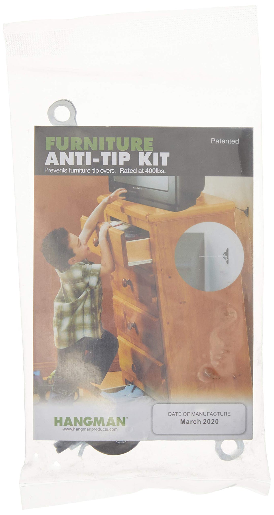 Hangman Products TK400-4 Anti-Kipp-Kit für Möbel 4 Pack, 4 Pack