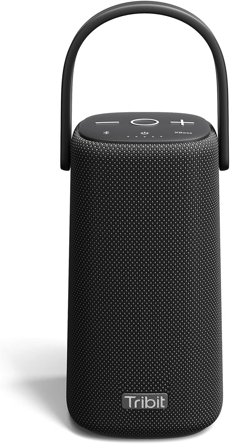 Tribit Bluetooth Lautsprecher StormBox Pro,Tragbarer Lautsprecher mit HiFi 360° Soundqualität,3 Trei