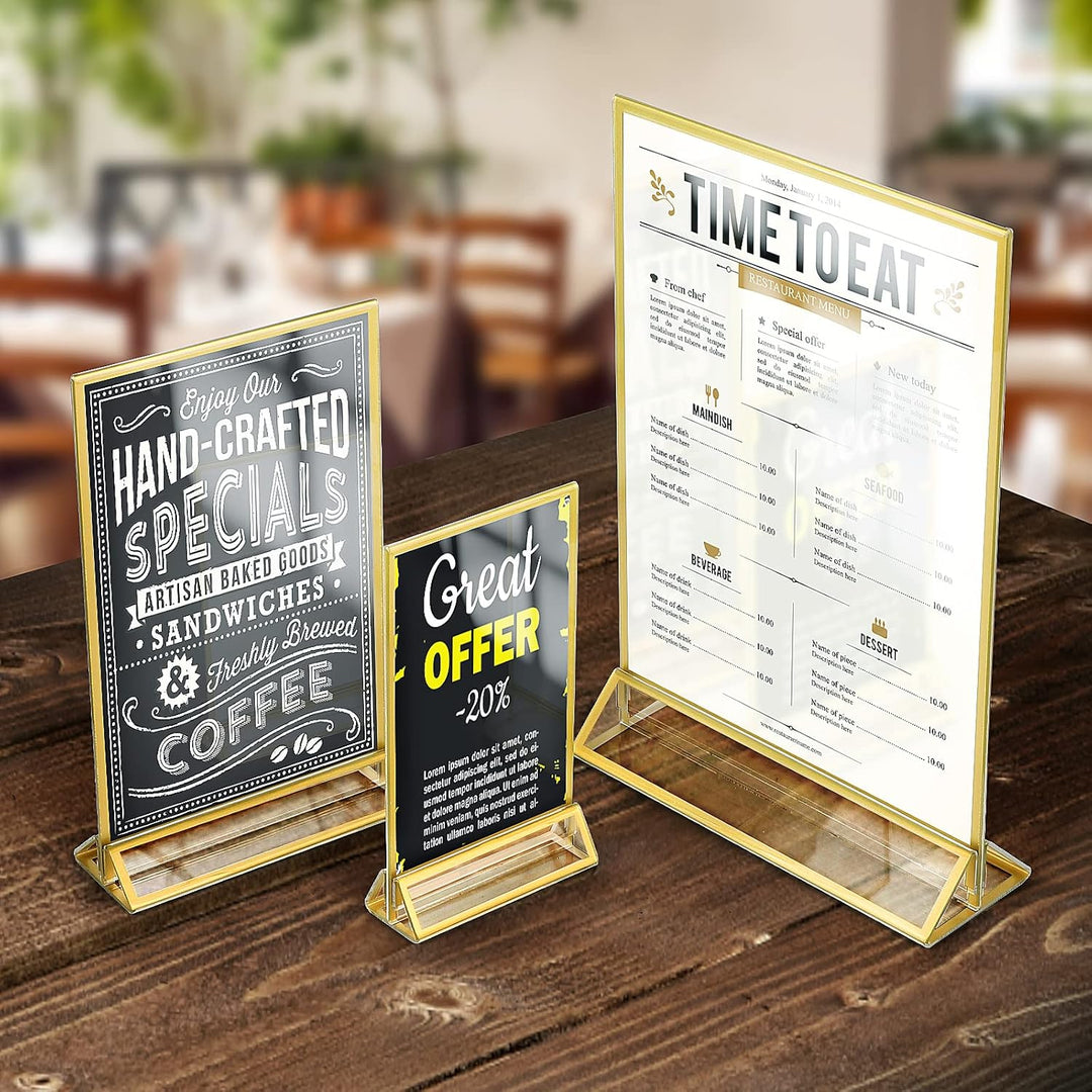 efuturetime 6PCS Tischaufsteller Acryl A6, Doppelseitiger Bilderrahmen, Plexiglas Menükartenhalter G