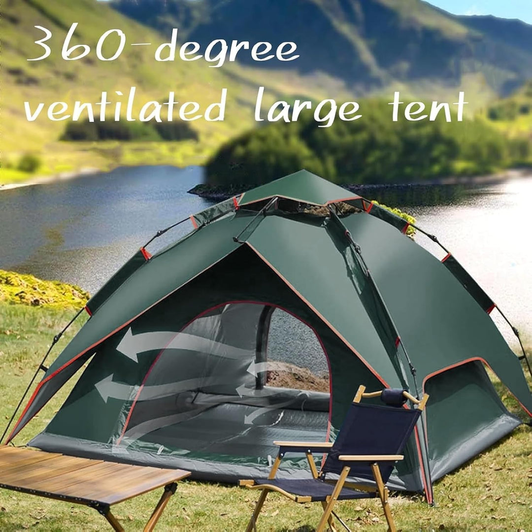 Campingzelt, automatisches Instant Pop up Zelt für 2-3 Personen, doppelschichtiges Wind und wasserdi