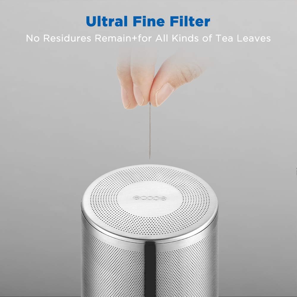 Ecooe 1.5L Teekanne mit Stövchen, Teekanne Glas und Teewärmer Edelstahl Silber 1500 ml, Silber 1500