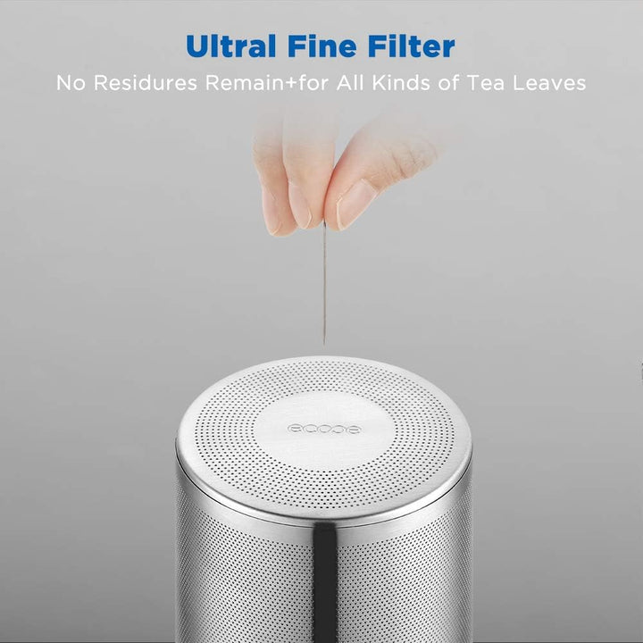 Ecooe 1.5L Teekanne mit Stövchen, Teekanne Glas und Teewärmer Edelstahl Silber 1500 ml, Silber 1500