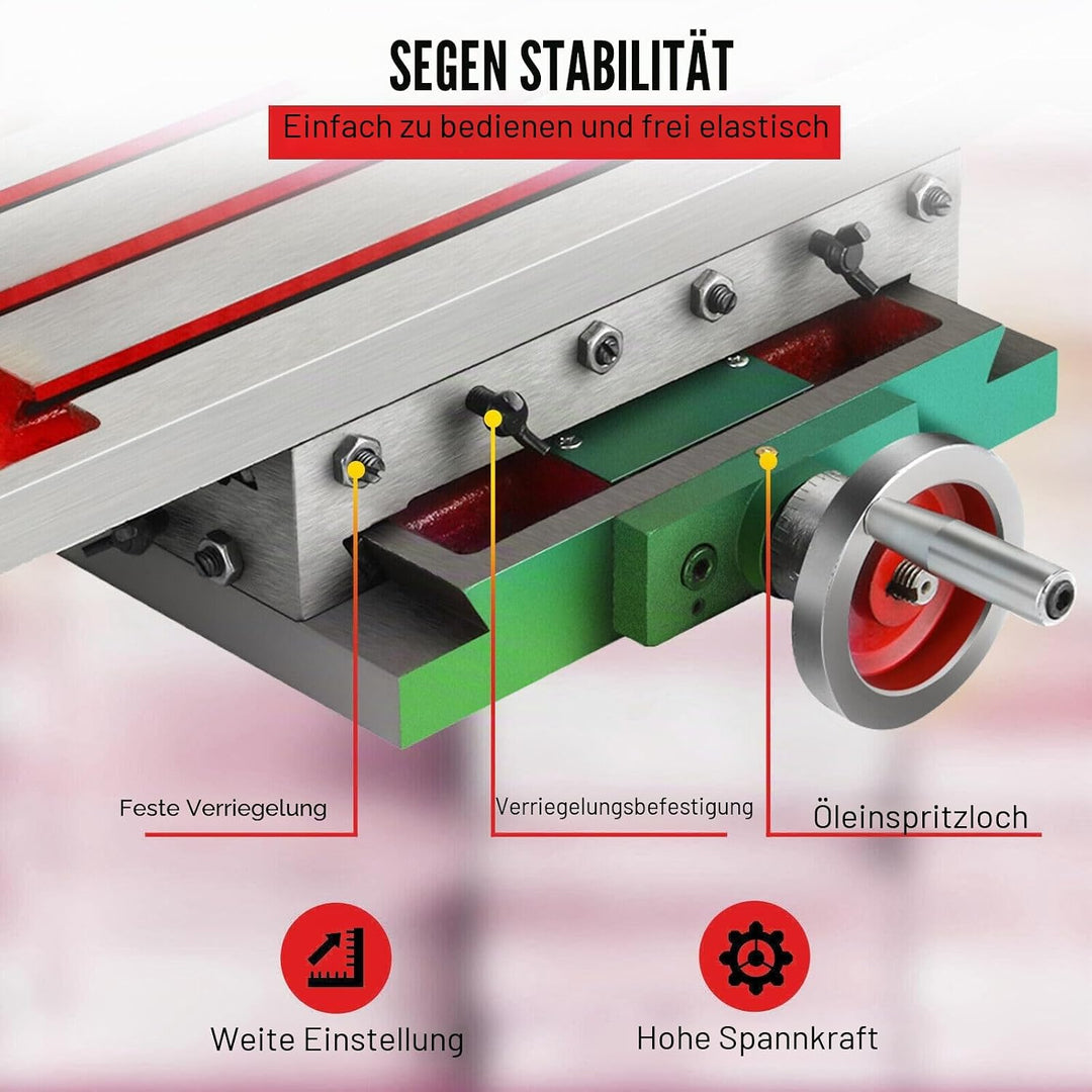 Kreuztisch FräStisch Bohrtisch Schraubstock Koordinatentisch Multifunktion Arbeitstisch Bohrmaschine
