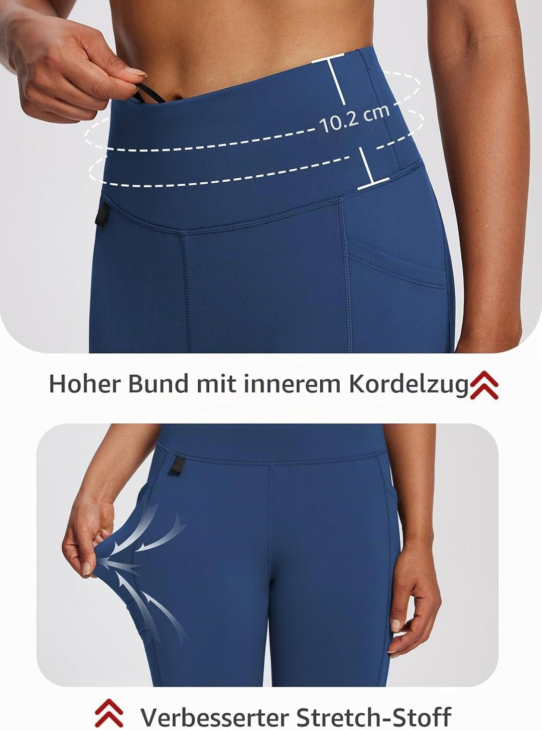 baleaf Damen Fleece gefütterte Leggings Wasserabweisend Hohe Taille Wanderleggings Thermo Leggings F