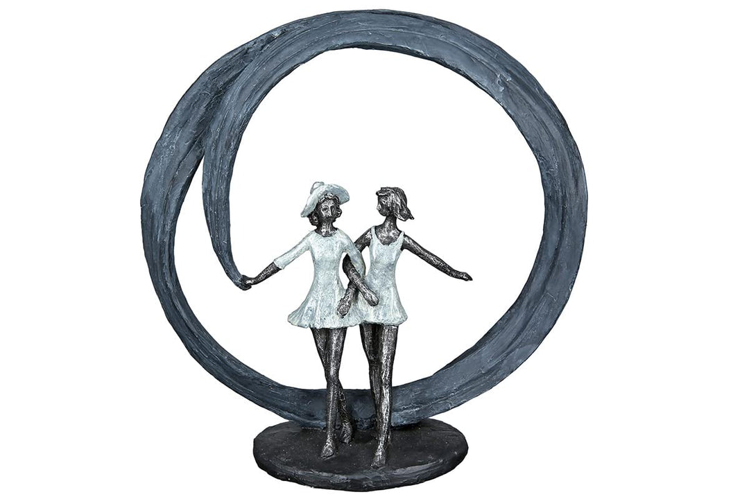 Casablanca modernes Design Gilde Deko Skulptur Figur - More Than Friends - Liebe - Poly grau, silber