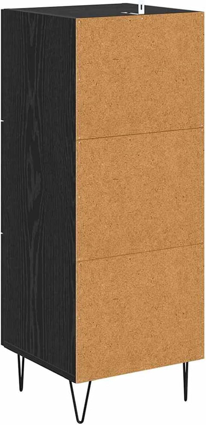 Homgoday Sideboard Schwarze Eiche 34 x 34,5 x 90 cm Holzwerkstoff Anrichte Model881551