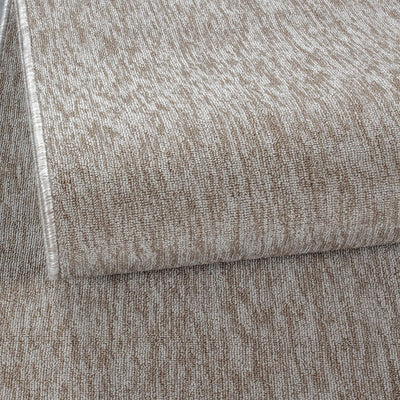 HomebyHome Teppich Wohnzimmer 120x170 cm Beige Einfarbig Meliert Design - Schlafzimmer Teppich Kurzf