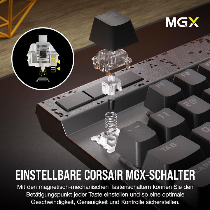 CORSAIR K70 MAX RGB Magnetisch-Mechanische Kabelgebundene Gaming-Tastatur - Einstellbare MGX-Schalte