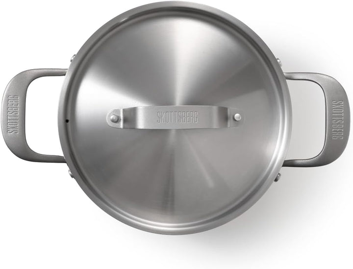 Skottsberg Edelstahl Kochtopf mit Deckel - Ø 20 cm - 3,3 L – PFAS‑frei, spülmaschinenfest - für Indu