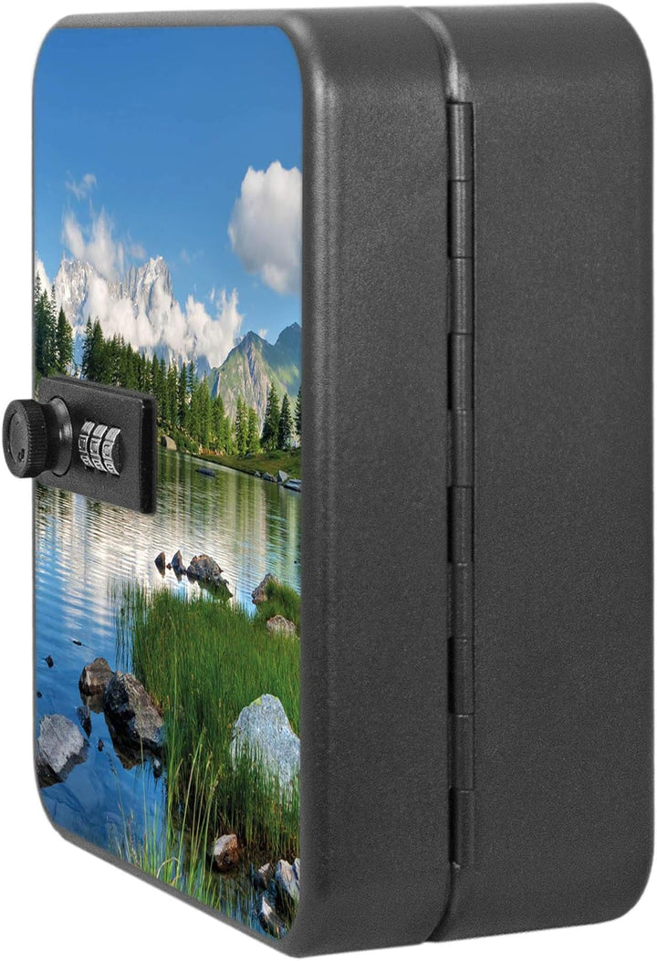 banjado® Burg-Wächter® abschliessbarer Schlüsselkasten mit Motiv Gebirgssee für 20 Schlüssel - Schlü