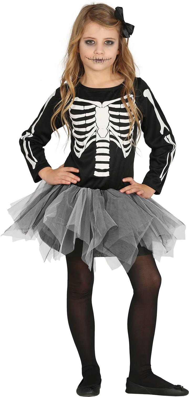 Fiestas Guirca Skeleton Kostüm mit einem Tutu eines Kindes