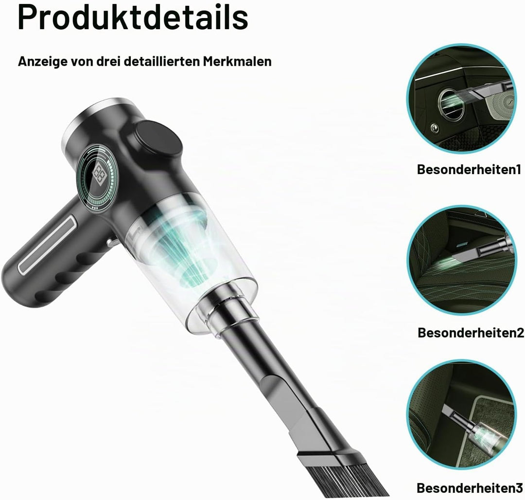 GOMETY Mini Handstaubsauger, Komfortabel Wiederaufladbarer Handstaubsauger, Handstaubsauger Akku Han