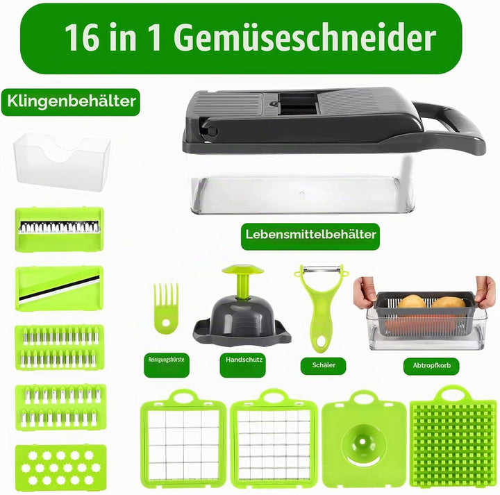 Gemüseschneider, Mandoline Gemüsehobel, 16 In 1 Mehrzweck Gemüse Schneider, Vegetable Chopper, Karto
