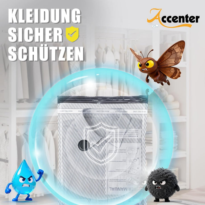 Accenter Vakuumbeutel für Kleidung mit Elektrischer Pumpe,Vakuumbeutel Reise für Koffer Organizer,Kl
