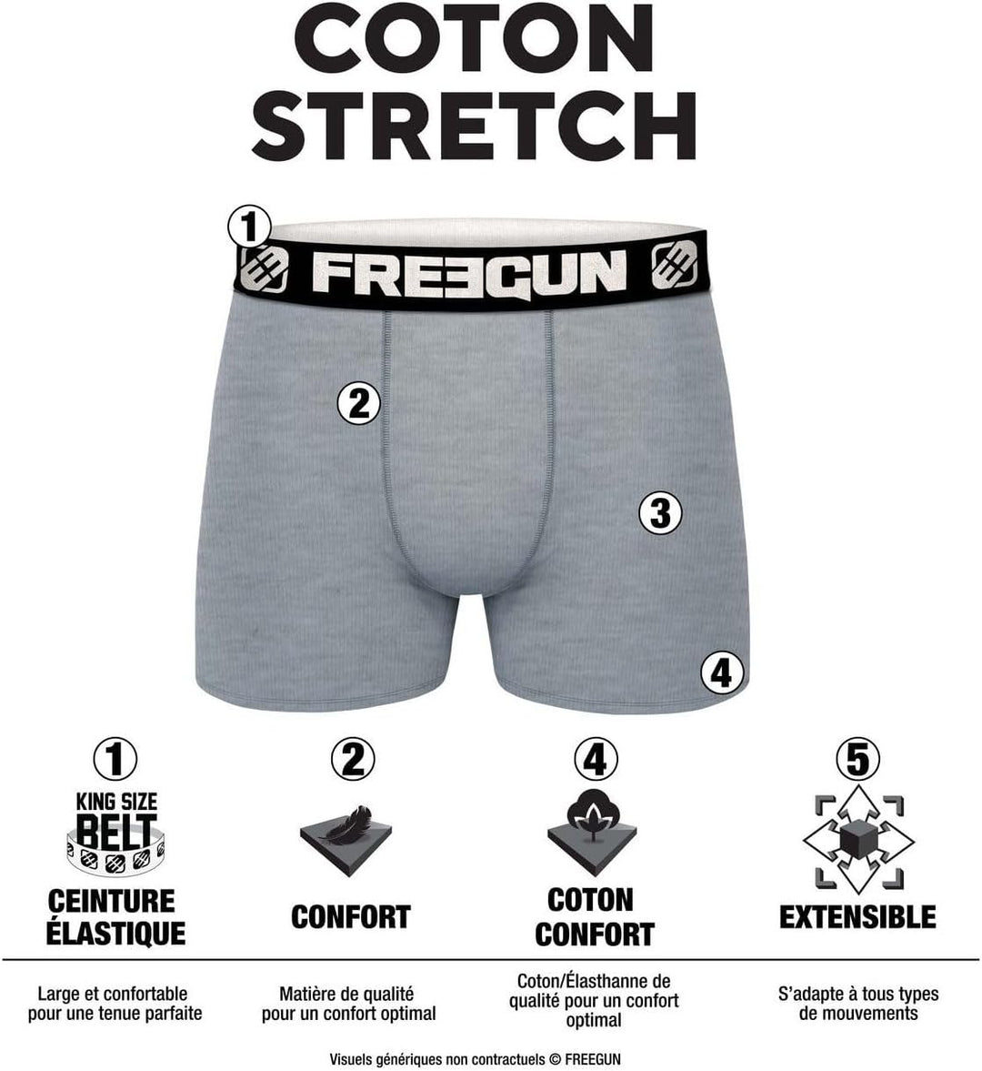 FREEGUN Herren Retroshorts (4er Pack) S Beige/Orange/Blau/Grün, S Beige/Orange/Blau/Grün