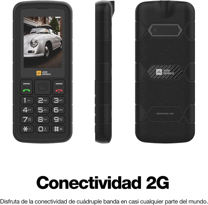 AGM M9 Handy 2G, bruchsicher & wasserdicht IP68, Seniorenmobil, einfach ohne Internet, grosse Tasten