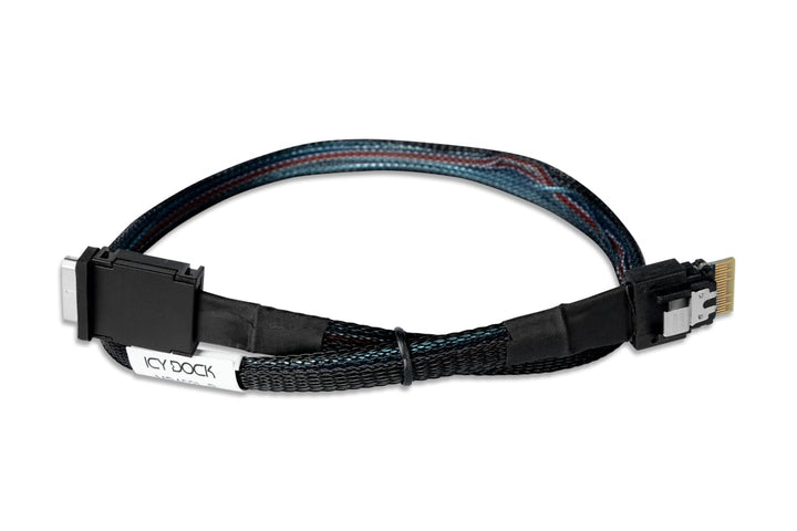ICY DOCK MB402L-B Datenkabel - 1x SlimSAS SFF-8654 4i zu 1x OCuLink SFF-8611 4i Länge 50cm PCIe 4.0