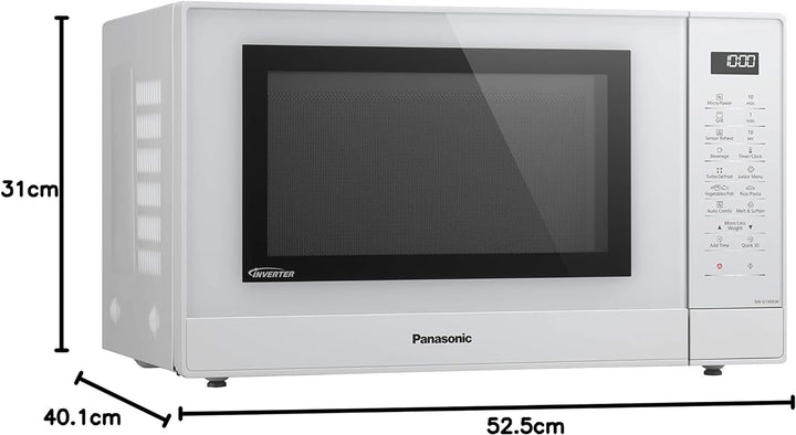 Panasonic NN-GT45KWSUG Mikrowellen-Wechselrichter mit Grill, 24 Automatikprogramme, Junior Menü, Feu
