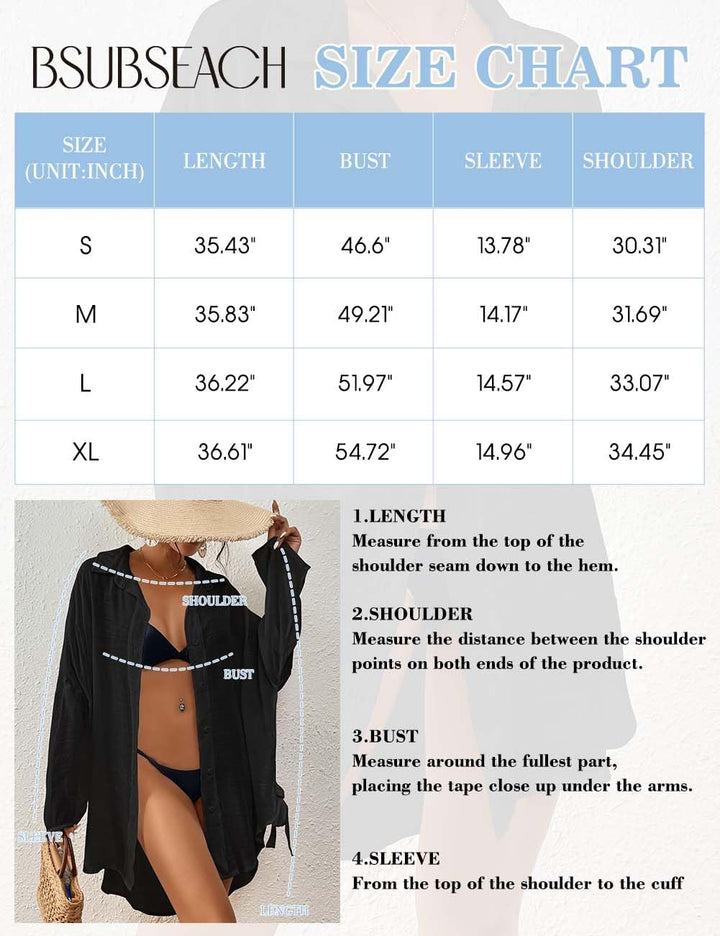 Bsubseach Frauen Button Down Strand Shirt Cover Up für Bademode Bluse Tops Aprikose L, Aprikose L