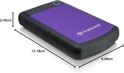 Transcend TS4TSJ25H3P 4TB portable, externe Festplatte (HDD) in purple (lila) mit Backup-Funktion (D