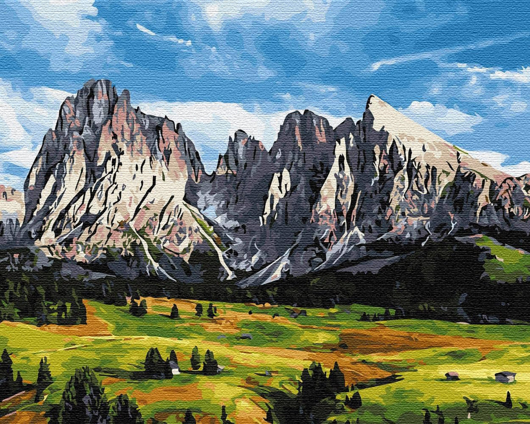 Artnapi Malen nach Zahlen Erwachsene mit Rahmen | DIY Handgemalt | Tal in den Bergen | Kit für Anfän