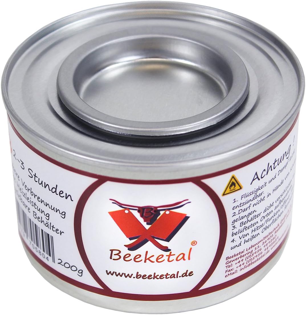 Beeketal Brennpaste - 24 x 200g Sicherheitsbrennpaste Dosen, ca. 2-3 Std. Brenndauer pro Dose, saube